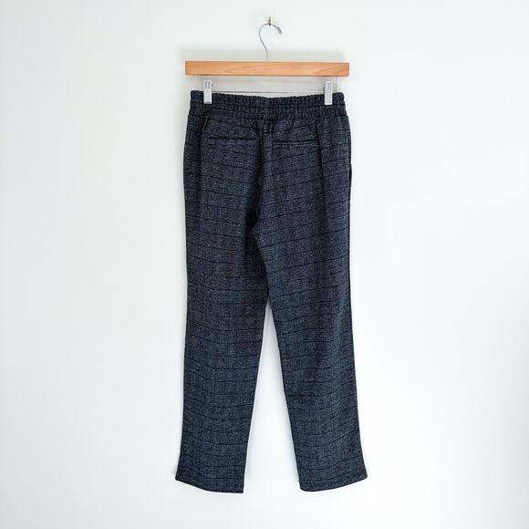 A New Day Drawstring Waist Check Print Straight Leg Pants Gray Black XS - Picture 2 of 11
